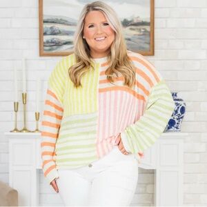 Very J Striped Multicolor Sweater